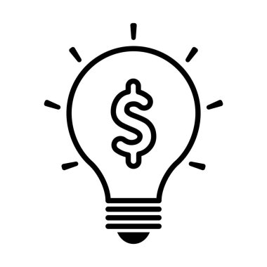 Ampul Para Fikri Hattı Simgesi İzole Edilmiş Vektör ResmiComment