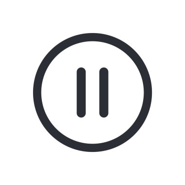 Ortam Ana Hattı Dairesel Simge Simgesi Vektör Resmini Duraklat