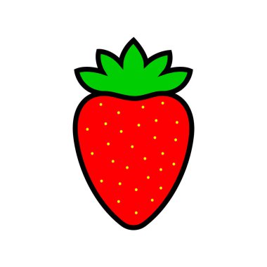 Kırmızı Çilek Yalıtılmış Vektör İllüstrasyonu