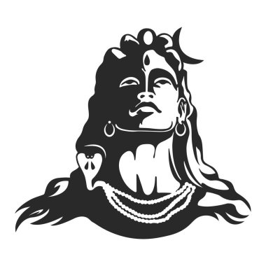 Adiyogi Shiva Mahadev Vektör Çizim Çizimi