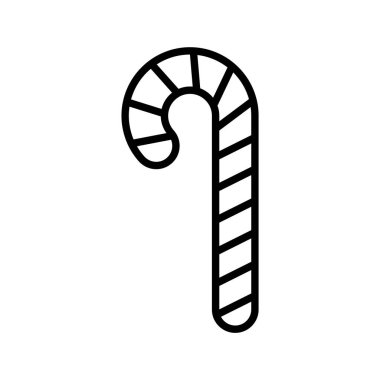 Noel Şeker Çubuğu Özet Simgesi İzole Edilmiş Vektör İllüstrasyonu