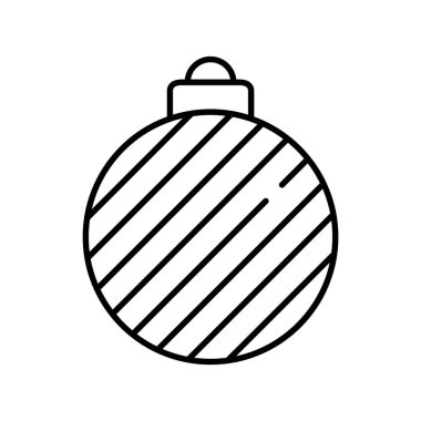 Noel Balosu Dekorasyon Hattı Simgesi İzole Edilmiş Vektör İllüstrasyonu