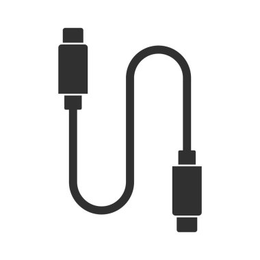 USB Veri Yükleme Kablosuz Kablo Sembol Vektörü