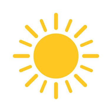 güneş düz biçim ikon vektör tasarımı