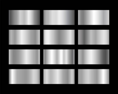 Gümüş Çelik Parlak Metalik Gradyan Gösterimi