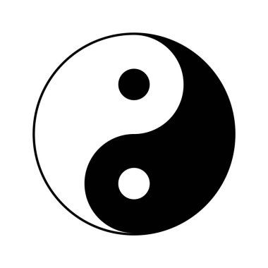 Yin Yang Taoism Çin Dini Sembolü İzole Vektör İllüstrasyonu
