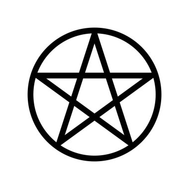 Wicca Yıldız Dini Sembol İzole Vektör İllüstrasyonu