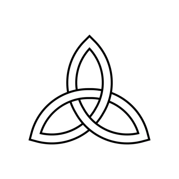 Triquetra Kelt Sonsuz Üçlemeli Düğüm Sembolü İzole Vektör İllüstrasyonu