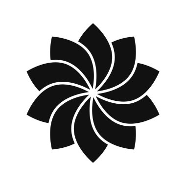 Dekoratif Çiçek Kabartma Simgesi Sembol Vektörü İllüstrasyonu