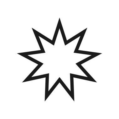 Bahai Yıldız Dini Simgesi İzole Edilmiş Vektör İllüstrasyonu