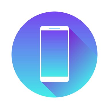 Modern Cep Telefonu Yuvarlak Gölge Simgesi İzole Edilmiş Vektör ResmiComment