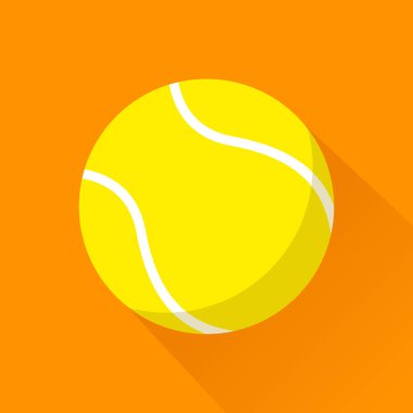 Turuncu Arkaplanda Tenis Topu Vektör İllüstrasyonu