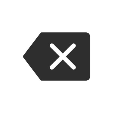 Düz Sil Cross Butonu Simgesini Sil İzole Edilmiş Vektör Resimleri