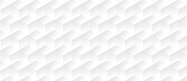 3D Beyaz Zarif Altıgen Küp Geometrik Desenli Arkaplan