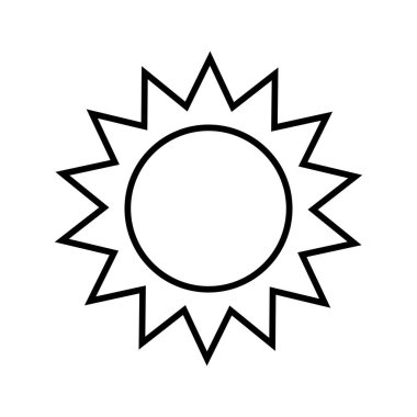 Doğrusal Güneş Simgesi İzole Edilmiş Vektör İllüstrasyonu