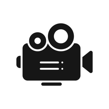 Videografi Film Kamerası Düz Kabartma Simgesi