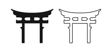 Torii kapısı Shinto Japon Dini Din Taslak Simgeleri