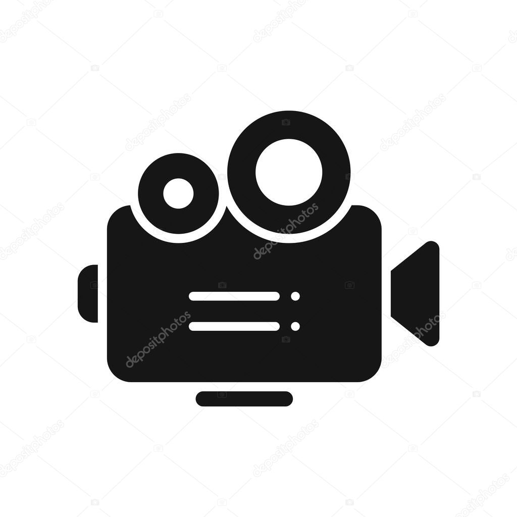 Videography Film Camera Flat Glyph Icon