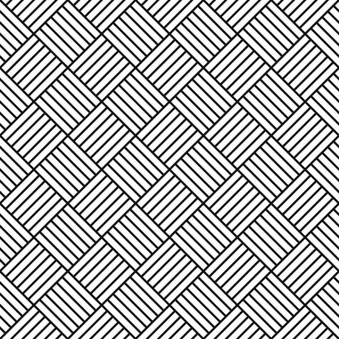 Kare Siyah Beyaz Çizgiler Geometrik Kusursuz Desenli Arkaplan