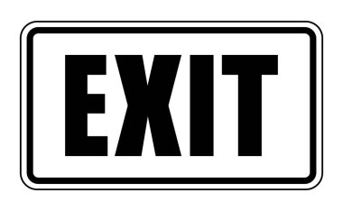 Siyah ve Beyaz Çıkış Panosu Acil Kapı Etiketi