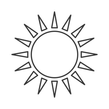 Yaz Güneşi Özeti Beyaz Arkaplan Vektörü İllüstrasyonunda Simge