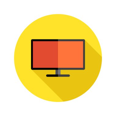 Bilgisayar monitörü yuvarlak gölge resimleme