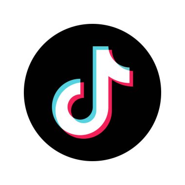 TikTok uygulaması renkli yuvarlak logo simgesi vektörü