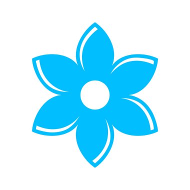 Mavi çiçek dekoratif ikon vektör çizimi