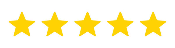 Five yellow golden stars rating vector illustration