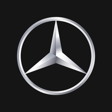 Mercedes Benz metalik logo izole vektörü
