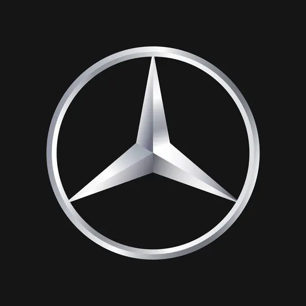 Mercedes Benz metalik logo izole vektörü