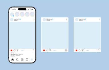 Cep telefonu sosyal ağ gönderimleri şablonu