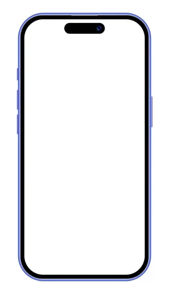 Modern gerçekçi cep telefonu model tasarımı. Mavi renk çerçeve vektörlü akıllı telefon boş ekran şablonu