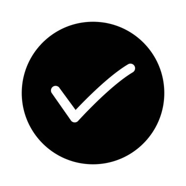 Düz yuvarlak simge izole edilmiş vektör çizelgesini kontrol et