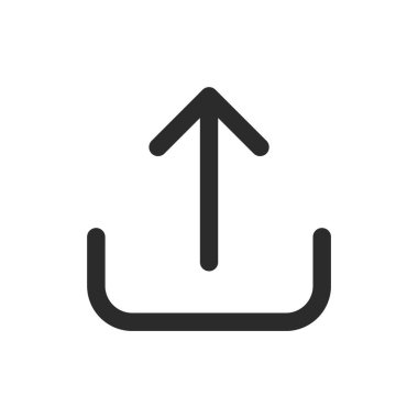 Düğme düz doğrusal simge izole edilmiş vektör illüstrasyonunu yükle