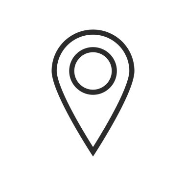 Harita Konumu Pin Satırı Simgesi İzole Edilmiş Vektör ResmiComment