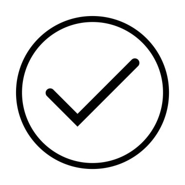 Düz yuvarlak simge izole edilmiş vektör çizelgesini kontrol et