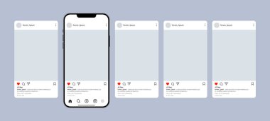 Sosyal medya, cep telefonu düzenleme vektörü şablonunu gönderir