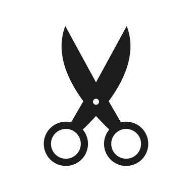 Makas düz siluet simgesi izole vektör çizimi