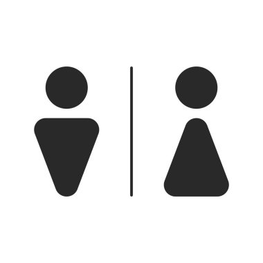 WC Erkek Banyo Kapısı İmza Simgesi Vektör İllüstrasyonu