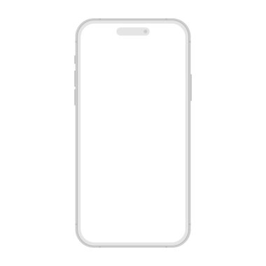 Clay akıllı telefon gri renk aygıtı modelleme şablonu izole vektör çizimi