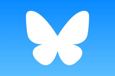 Mavi Arkaplan Vektörü Üzerine Bluesky Sosyal Medya Logosu
