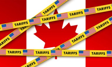 Kanada ABD Ticaret Savaşı, Vergi Vergisi, İthalat Görev Vektörü İllüstrasyonu