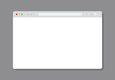 Web Tarayıcı Arayüzü Boş Model Şablonu. Vektör İllüstrasyonu