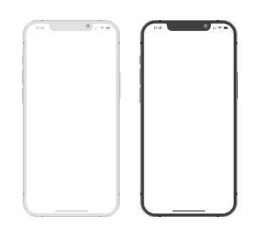 Cep telefonu Clay Mockup Aygıtları Siyah ve Gri Renk Vektörü Resimleri