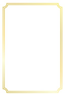 Sertifikalar ve ödüller için dikey altın çerçeve, boş vektör illüstrasyonu