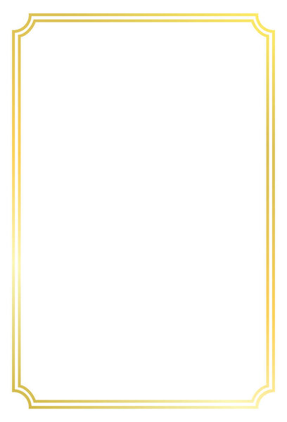 Vertical antique gold frame for certificates and awards, blank vector illustration