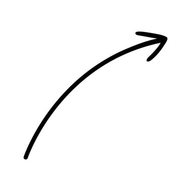 El çizimi ok çizgisi simgesi izole edilmiş vektör çizimi