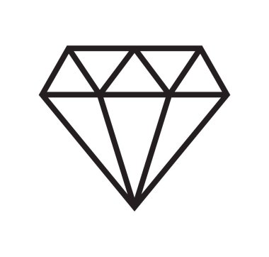 Geometrik elmas dış hat simgesi izole edilmiş vektör illüstrasyonu