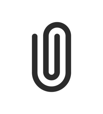 Kağıt Kıskacı Belge Ekleme Aracı Simgesi İzole Edilmiş Vektör İllüstrasyonu